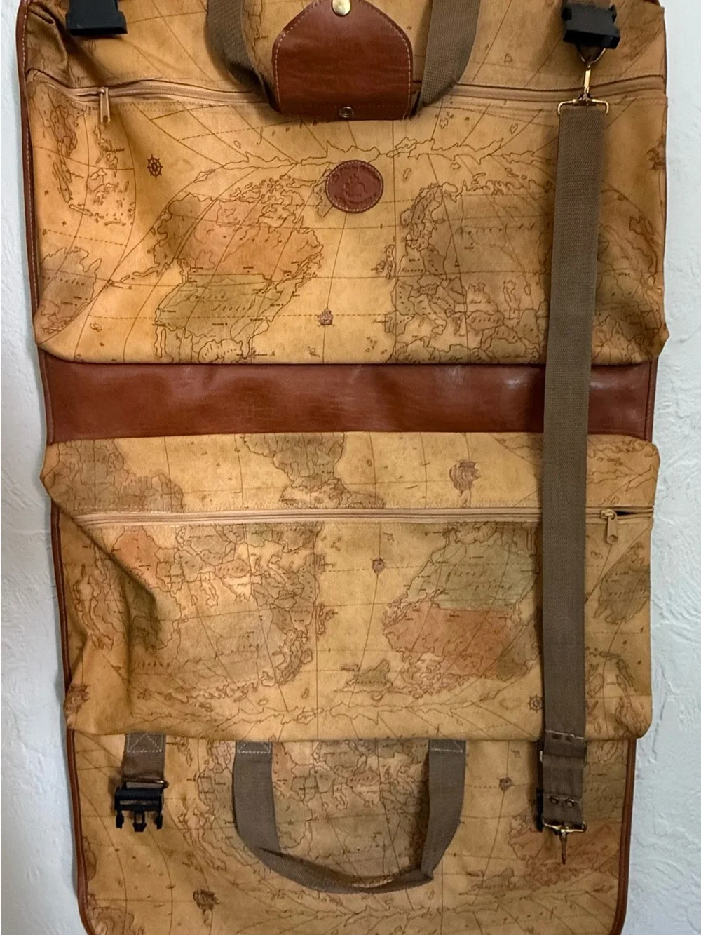Vintage Columbus Collection World Map 5 Piece Luggage Travel Bag Set